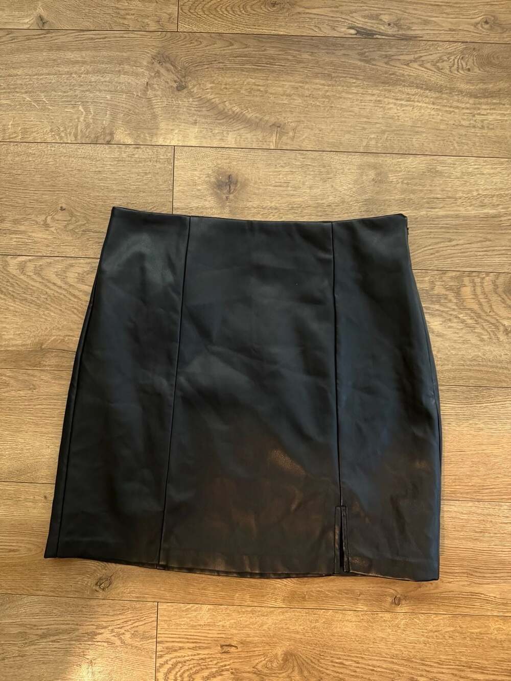 LOFT Faux Leather Mini Skirt Black Size 8